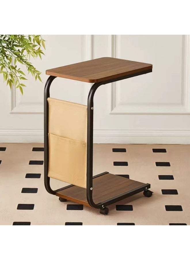 NZONE STORE Mobile C-Shape Side Table – Modern design with magazine holder and wheels for easy use40*29*63 - Image 2